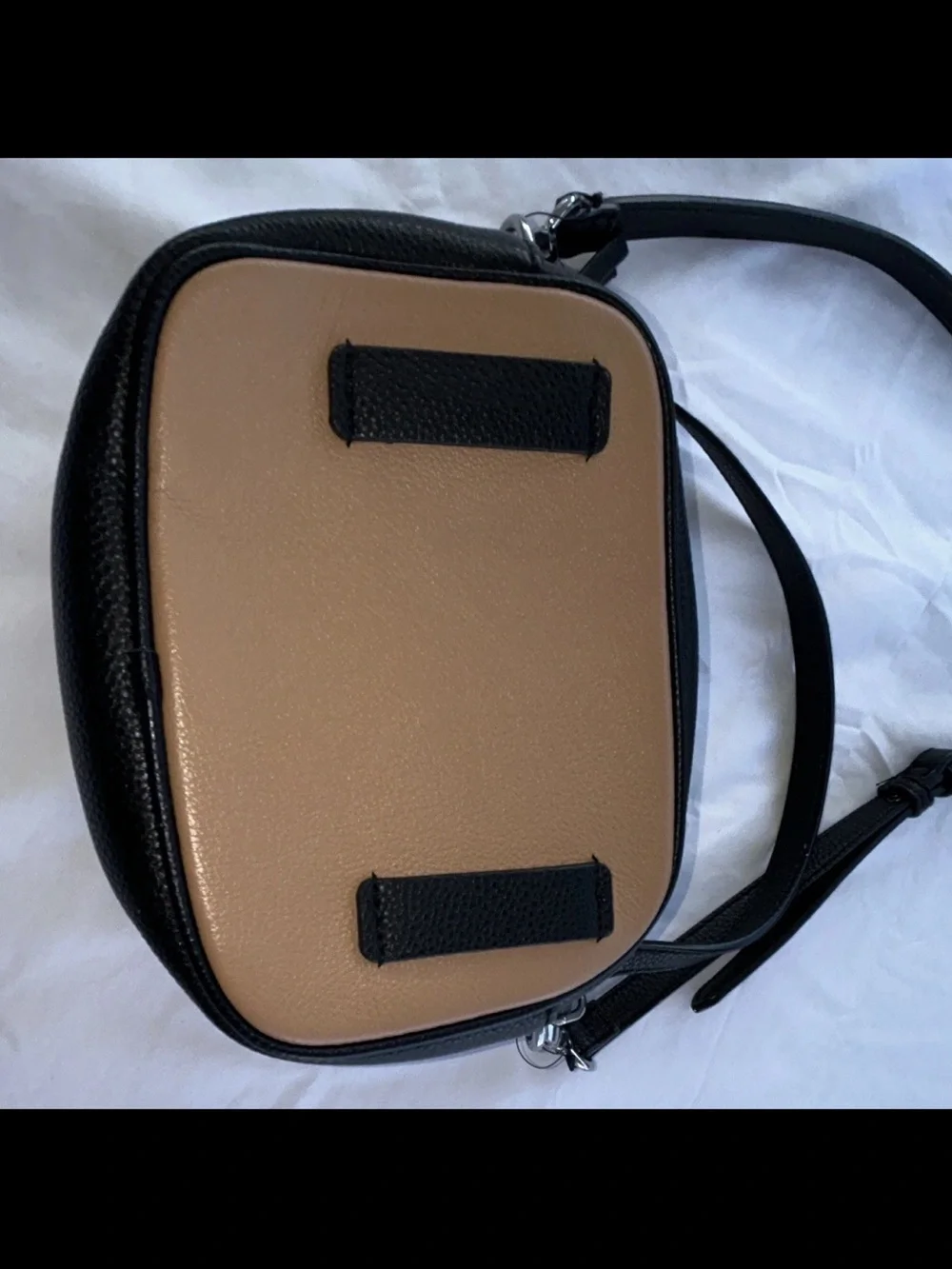 Tahari Tan and Black Compact Crossbody CameraBag